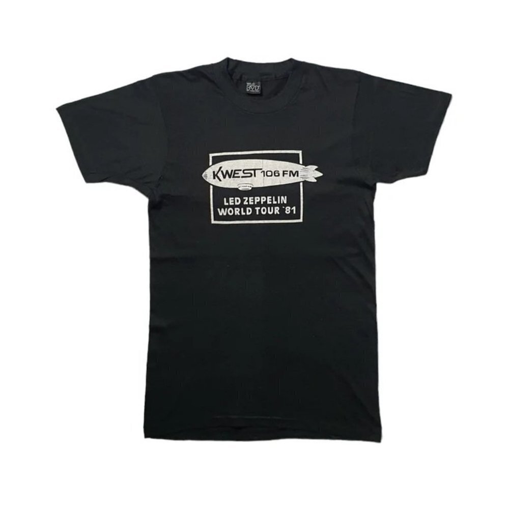 1981 Led Zeppelin World Tour K West Fm Radio Promotion Tshirt